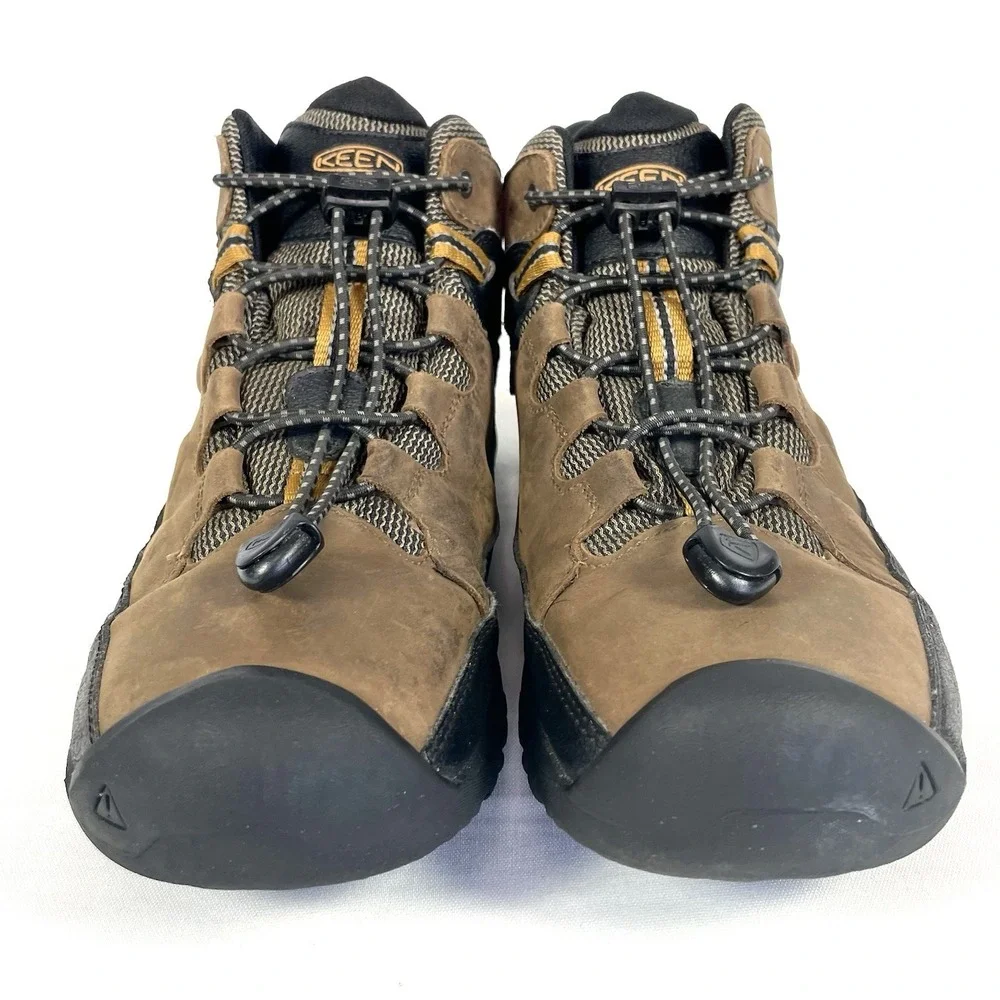 Keen Targhee Dark Earth/Golden Brown Leather Waterproof Hiking Boots Youth 5 - Picture 5 of 10